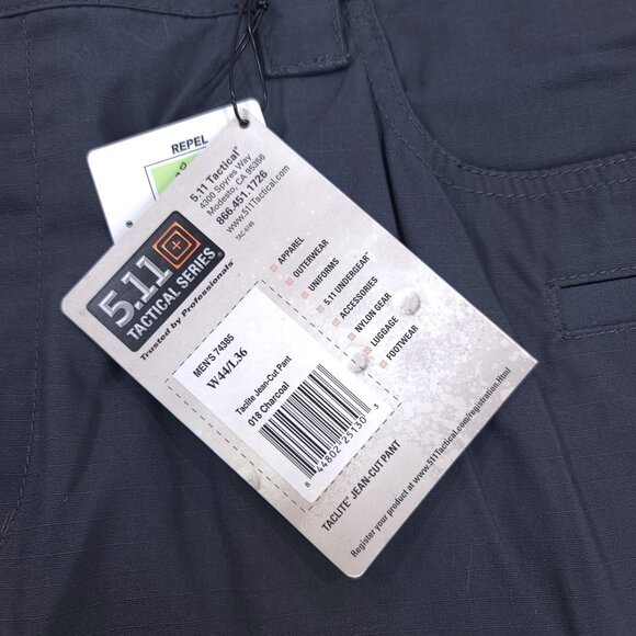 5.11 Tactical Mens 44x36 Gray Taclite Ripstop Jean Cut Mid Rise Straight Leg - Picture 9 of 9